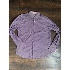 Bugatchi Men's Large Shaped Fit Button-Down Long Sleeve Shirt